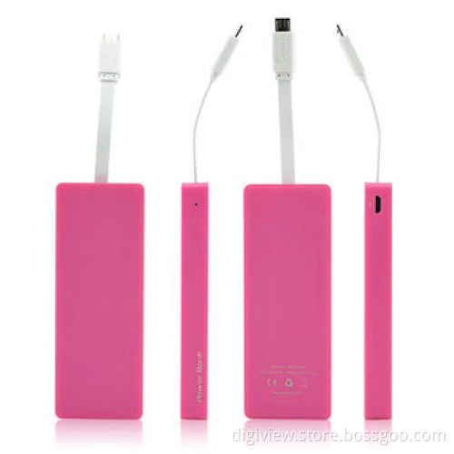 Smart power bank, built-in line with connector, portable, 3,000mAh